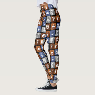 Ikoner för grafikkaffe leggings
