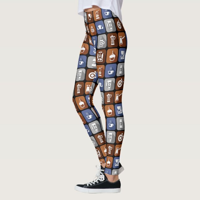 Ikoner för grafikkaffe leggings (Vänster)