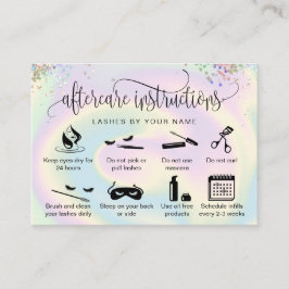 Ikoner för ögonfransförlängningar på holograf efte visitkort