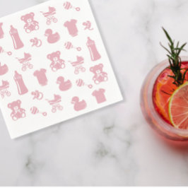 Ikoner för rosa babyskor pappersservett