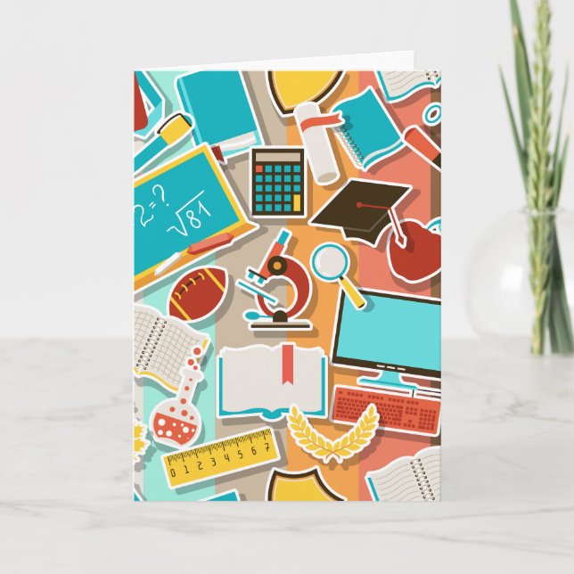 Ikoner för skolutrustning kort (Framsida)