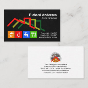 Ikoner för snyggt av Handyman med tak Visitkort