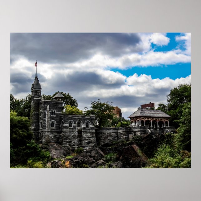 Ikonfoto av Belvedere Castle i NYC Poster (Framsidan)