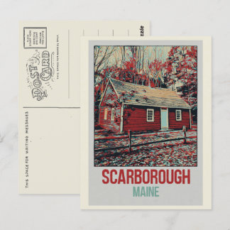 Ikonhus i skogen Scarborough Maine USA Vykort