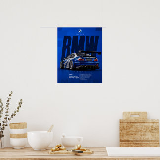 Ikonisk Blue Motorsport Racing Car Affisch | M3 GT