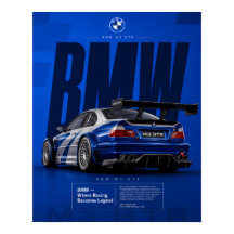 Ikonisk Blue Motorsport Racing Car Affisch | M3 GT