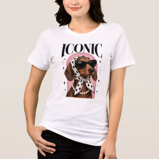 Ikonisk Dachshund - Glamorös Retro Wienerhund T Shirt