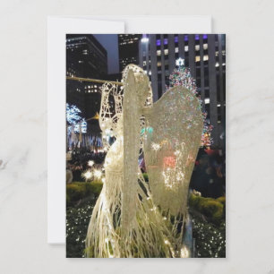 Ikonisk Elegant Angel vid Rockefeller Plaza FLAT Julkort