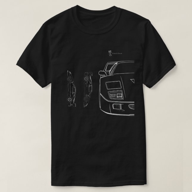 Ikonisk F 40-dispositionerare | Kolv och tråd T Shirt (Design framsida)