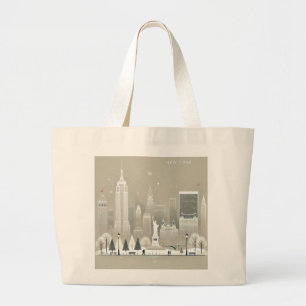 Ikonisk Frihetsgudinnan och NYC Skyline Helgdag Jumbo Tygkasse