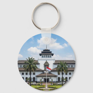 Ikonisk Gedung Sate Bandung Indonesien Nyckelring