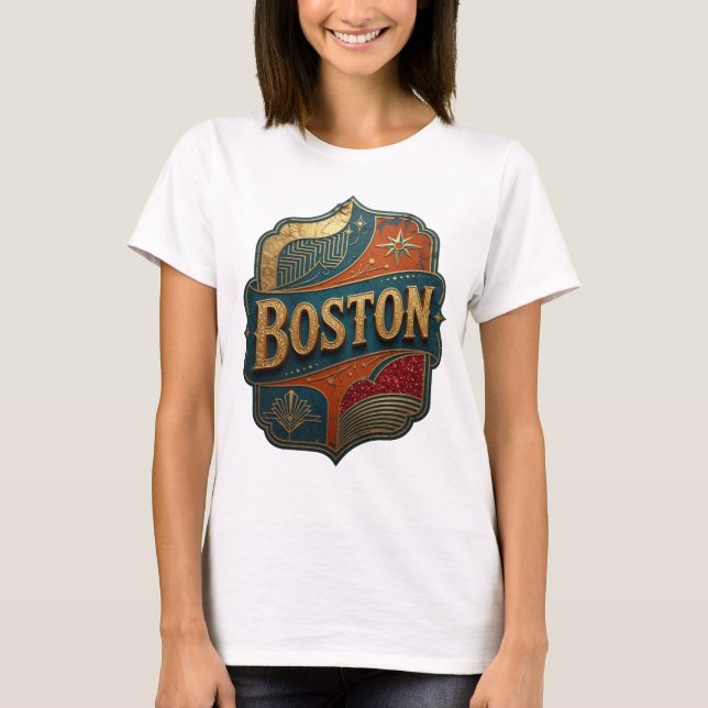 Ikonisk gul BOSTON T-shirt (Framsida)