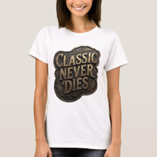Ikonisk Gul CLASSIC NEVER DIES Uttalat T-shirt