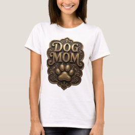 Ikonisk gul DOG MOM-design T Shirt