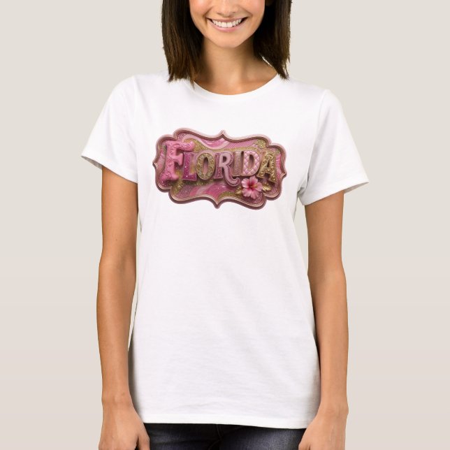Ikonisk gul FLORIDA specialdesignad t-shirt (Framsida)