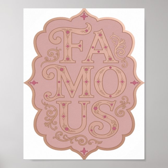 Ikonisk guld BERÖMD fet design Poster (Framsidan)