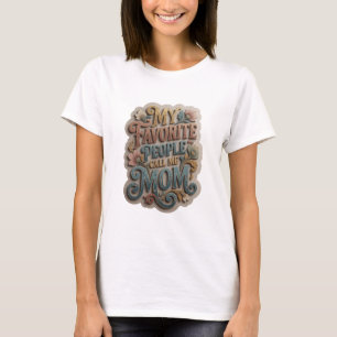 Ikonisk Guld MINA FAVORITPERSONER KALLAR MIG MAMMA T Shirt