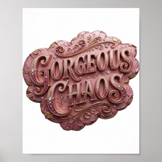 Ikonisk Guld STORARTAD KAOS v2 Poster (Framsidan)