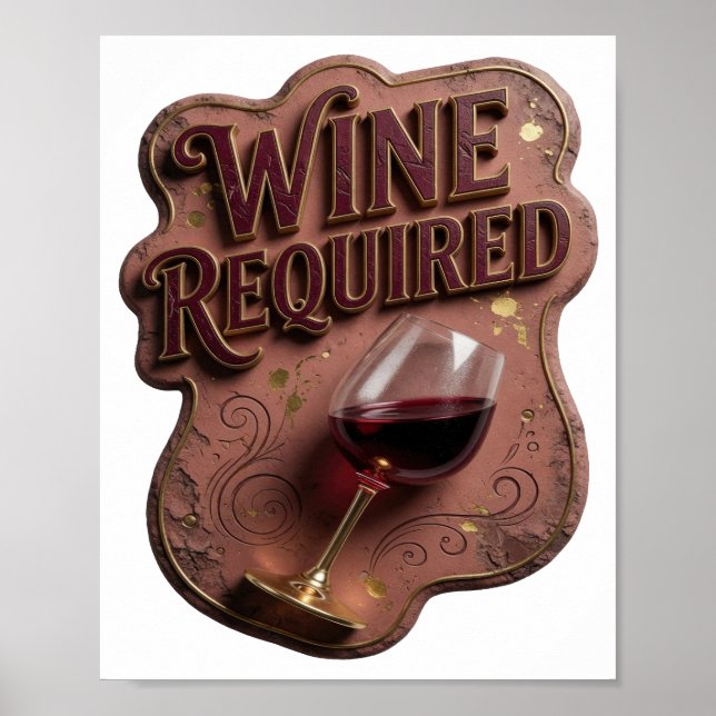 Ikonisk guld VIN KRÄVS Design Poster (Framsidan)