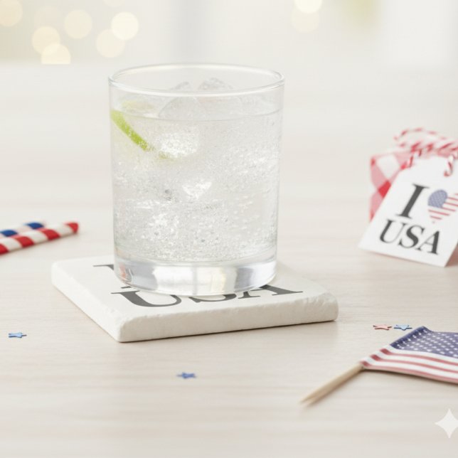 Ikonisk "I ❤️ USA" Stone Underlägg (Iconic "I ❤️ USA" Stone Coaster)