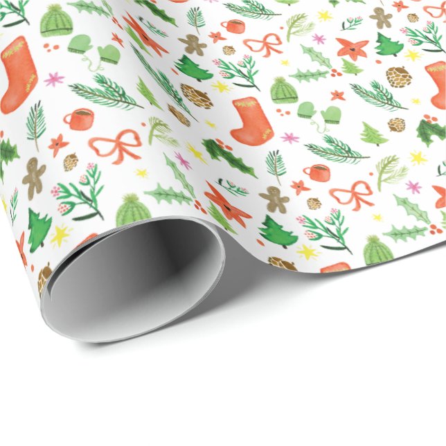 Ikonisk jullfavorite Sak Gift Wrap Presentpapper (Rullad Hörn)