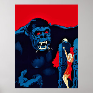 Ikonisk King Kong jätte apa monster film tryck