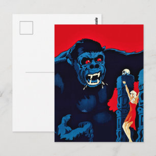 Ikonisk King Kong jätte apa monster film tryck Vykort