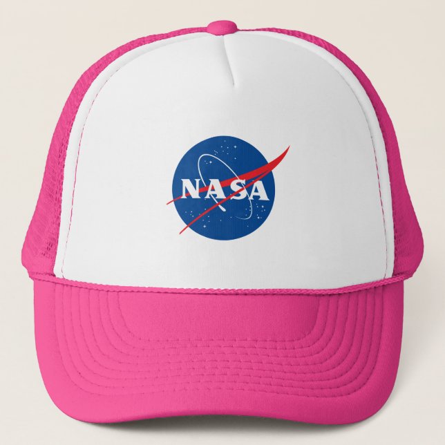 Ikonisk NASA Baseball Hat (vit/kelestial Rosa) Keps (Framsida)