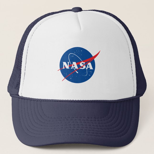 Ikonisk NASA Baseball Hat (vit/nattblå Himlar) Keps (Framsida)