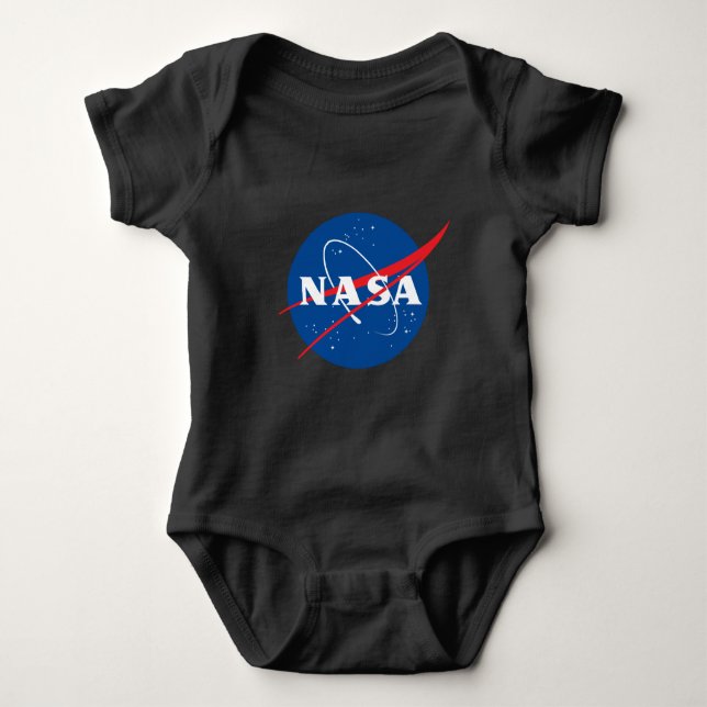 Ikonisk NASA-bomullsdräkt Baby (Eclipse Black) T Shirt (Framsida)