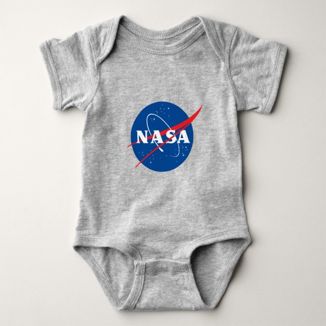 Ikonisk NASA-bomullsdräkt Baby-kostym (Måne Grått) T Shirt (Framsida)