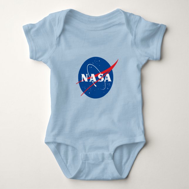 Ikonisk NASA-bomullsdräkt Baby (Uranus Blue) T Shirt (Framsida)