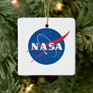 Ikonisk NASA keramisk Helgdag Ornament (kvadrat)