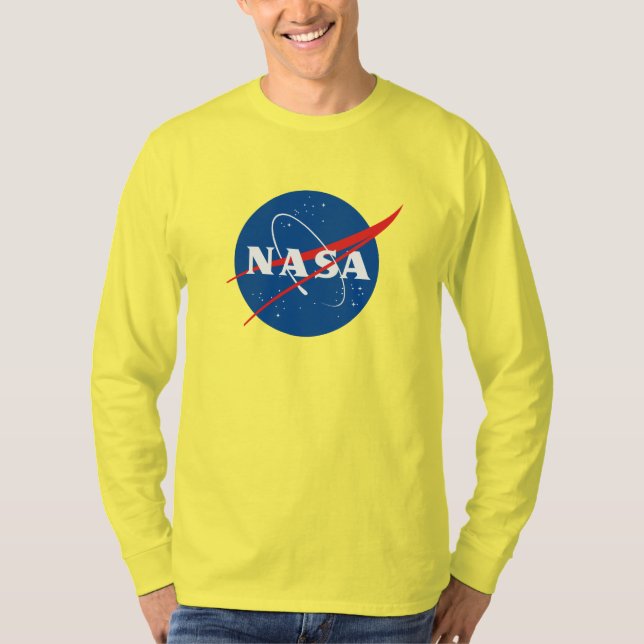 Ikonisk NASA-Långärmad T-Shirt (Sol-Gulten) (Framsida)