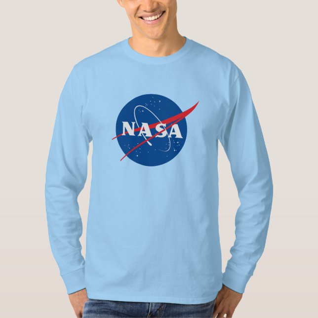 Ikonisk NASA-Långärmad T-Shirt (Uranus Blue) (Framsida)