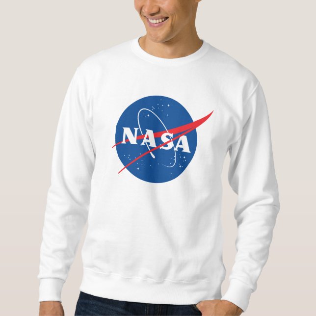 Ikonisk NASA-sötskjorta (Rocket White) Lång Ärmad Tröja (Framsida)