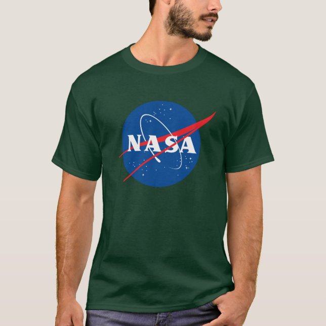 Ikonisk NASA tung bomull T-Shirt (Aurorans Grönt) (Framsida)