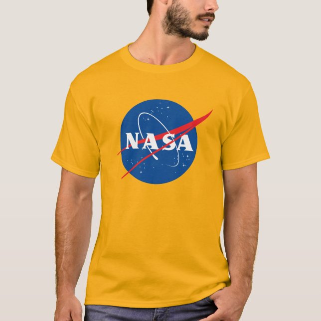 Ikonisk NASA tung bomull T-Shirt (lörn Guld) (Framsida)