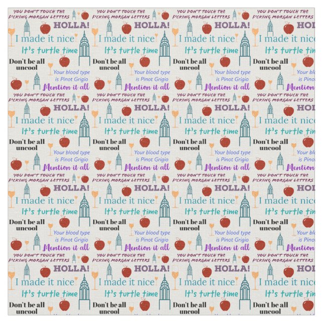 Ikonisk RHONY-utskriftsstruktur Tyg (Närbild)