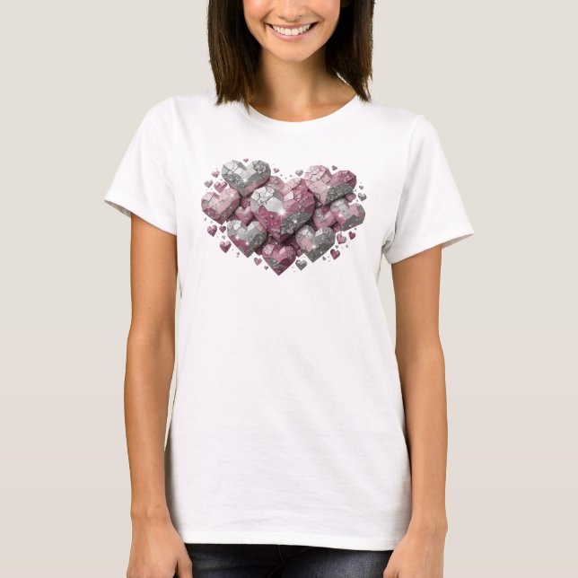 Ikonisk röd ABSTRAKT KONST Statement T-shirt (Framsida)