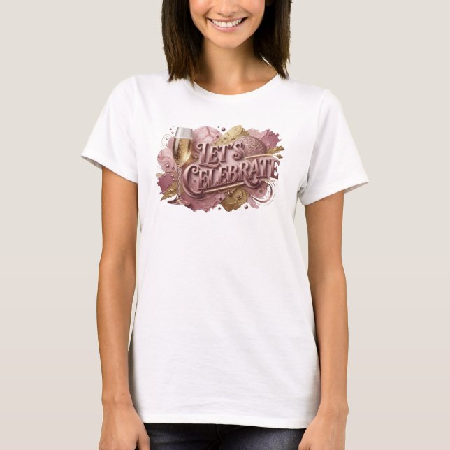 Ikonisk röd LET'S CELEBRATE Statement T-shirt (Framsida)