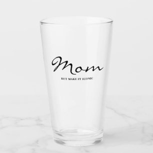 Ikonisk Rolig Snällig Cool Mamma Klarglas Glaskopp