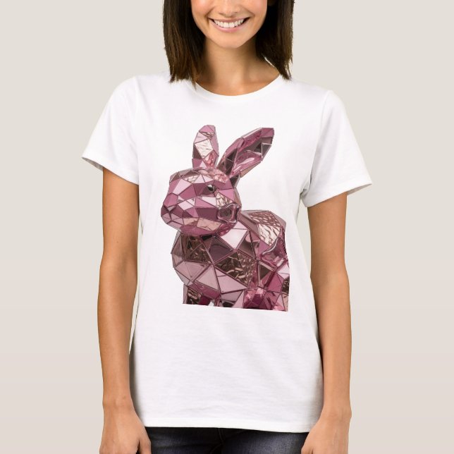 Ikonisk Rosa ABSTRAKT KONST Design T Shirt (Framsida)