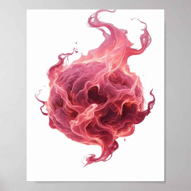 Ikonisk Rosa ABSTRAKT KONST Statement Design Poster (Framsidan)