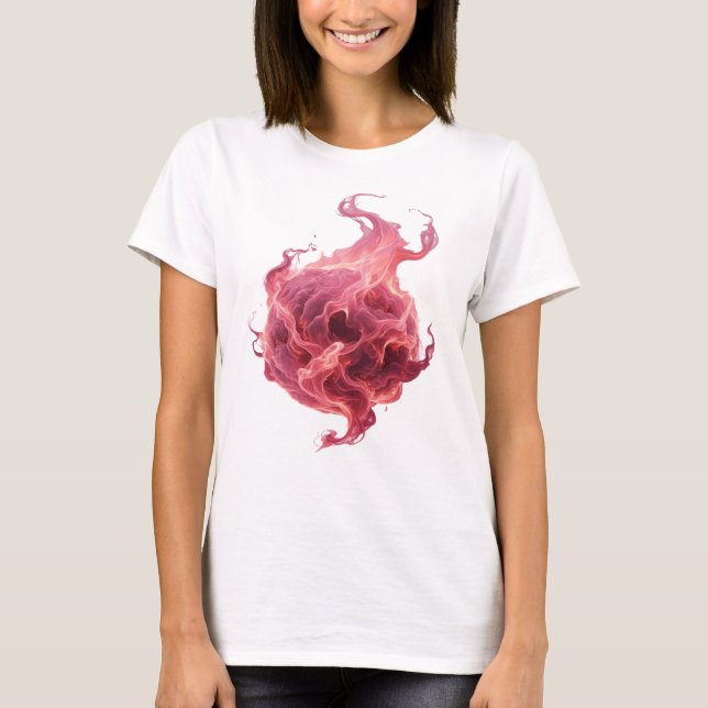 Ikonisk Rosa ABSTRAKT KONST Statement Design T Shirt (Framsida)