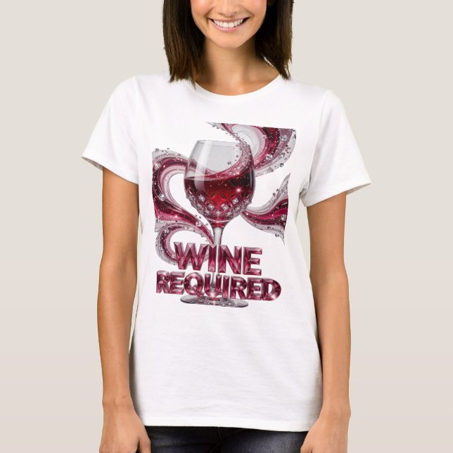 Ikonisk Rosa VIN KRÄVS Citat Design T Shirt (Framsida)