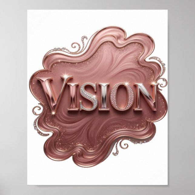 Ikonisk Rosa VISION Poster (Framsidan)