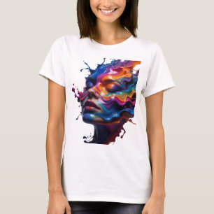 Ikonisk Silver ABSTRAKT KONST Konstnärlig Motiv T Shirt