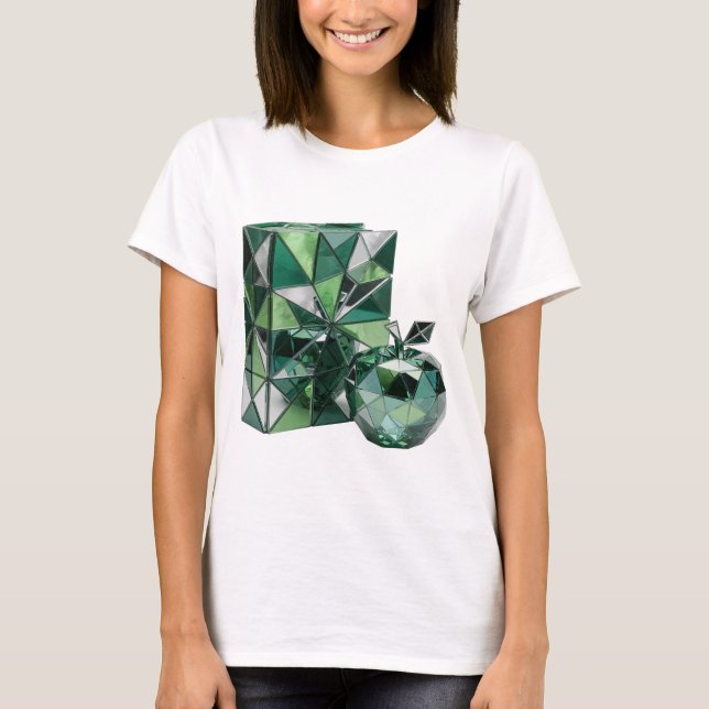 Ikonisk silver ABSTRAKT KONST Modeutskrift T Shirt (Framsida)