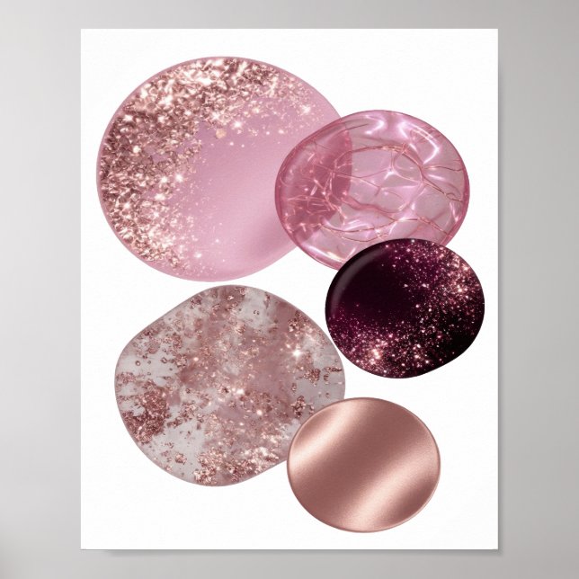 Ikonisk Silver ABSTRAKT KONST Poster (Framsidan)